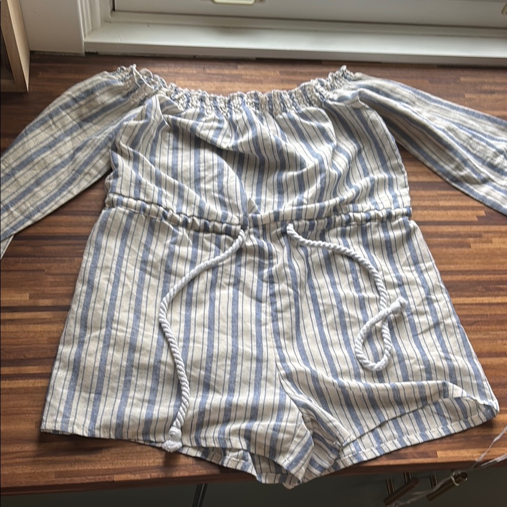 Striped Off-Shoulder Romper